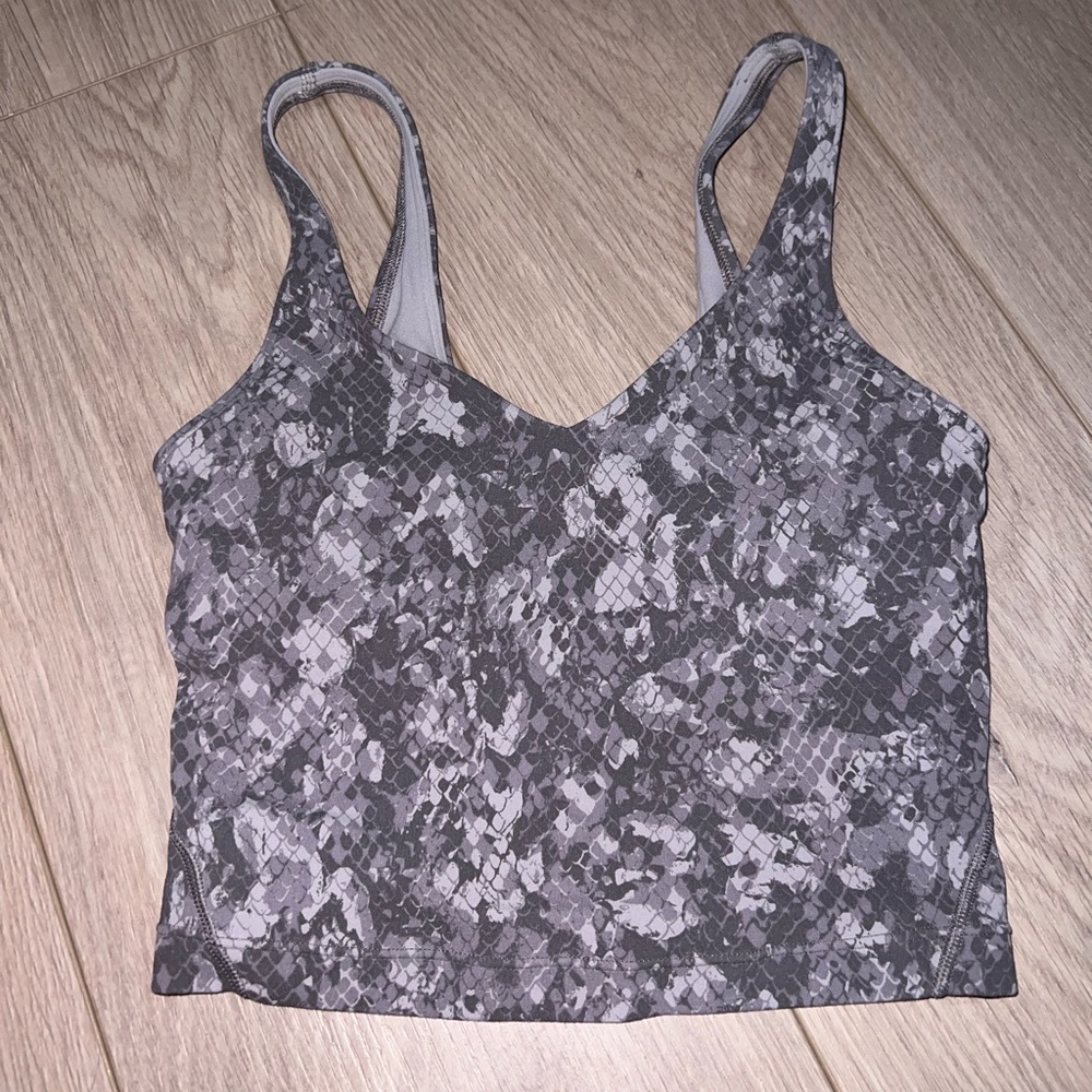 Lululemon Gray Snake Print Aligh Tank Top